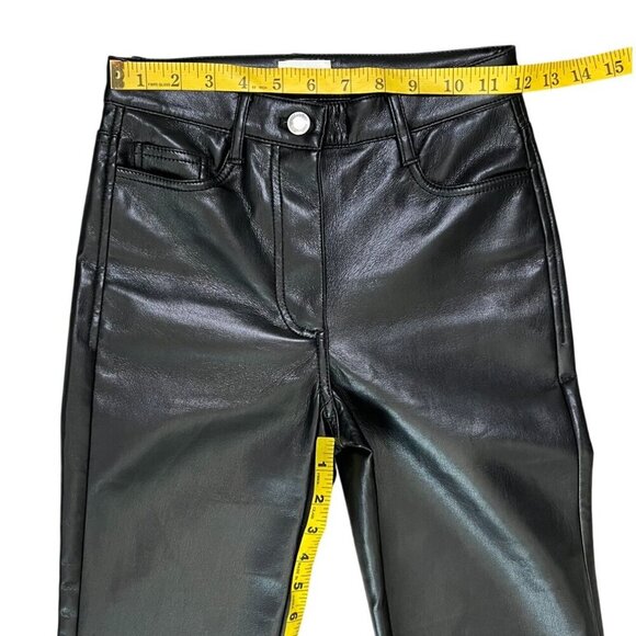 Wilfred Aritzia Faux Leather Flare Pants Black 00 XXS | Holiday Night Out Chic - Picture 11 of 12